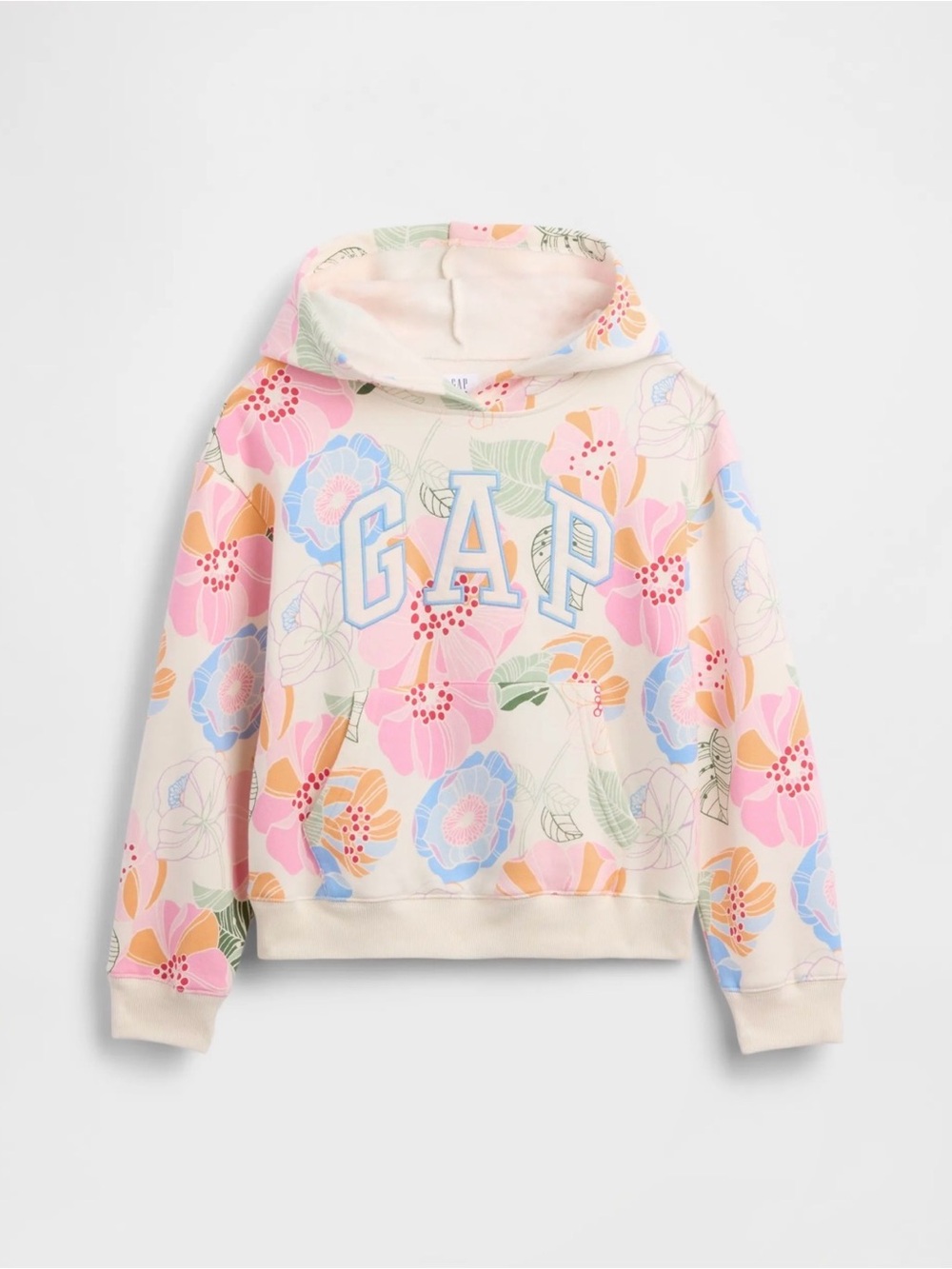 GAP Kids Floral Logo Hoodie NWT Size L